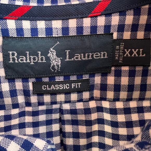 RALPH LAUREN Classic Fit Long Sleeve Gingham Checked Button Down Shirt XXL - Picture 15 of 16